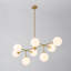Lustre linéaire spoutnik moderne en verre à 8 lumières l 47 po à hauteur réglable