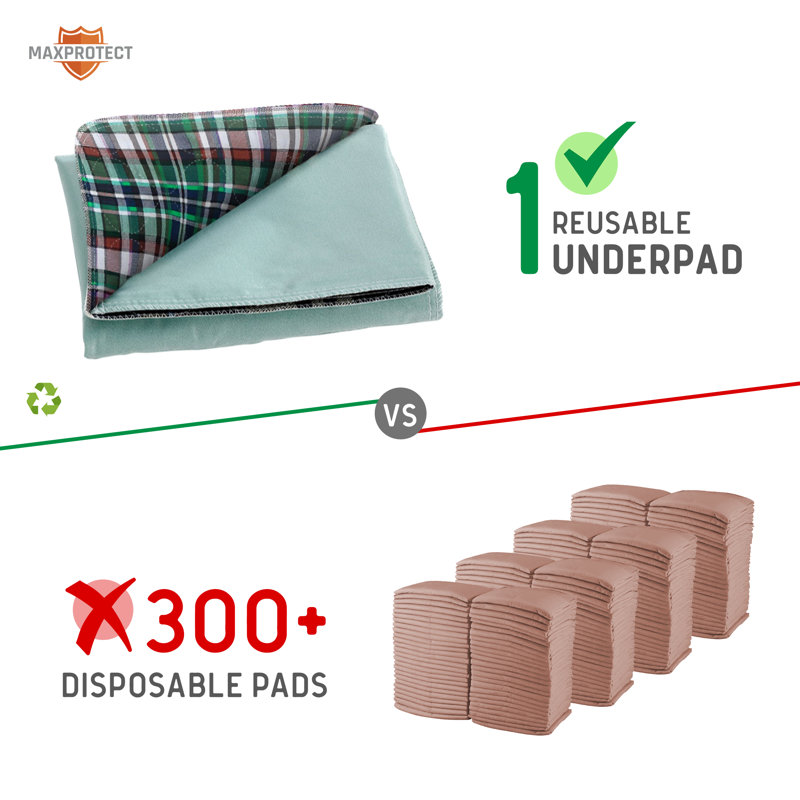 Protège-jetons réutilisables en tartan pour chien, Très grand (l 36 po x P 34 po x H 0,5 po)