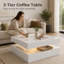 LED Coffee Table with Storage, Modern Centre Table, High Gloss Black-129769953