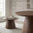 Classic Walnut Wood Grain Circular Coffee Table with Adjustable Feet and Anti-Slip Design for Living Room or Bedroom Decor-1684961411