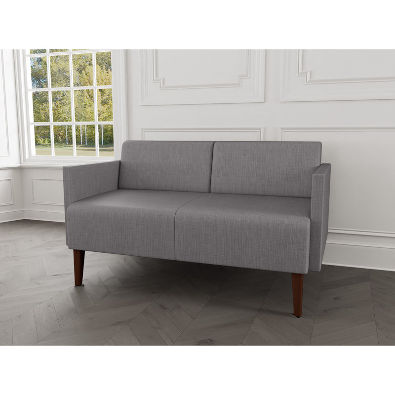 Causeuse de réception Luxe Lounge, Plot Line acier, Bois de noyer