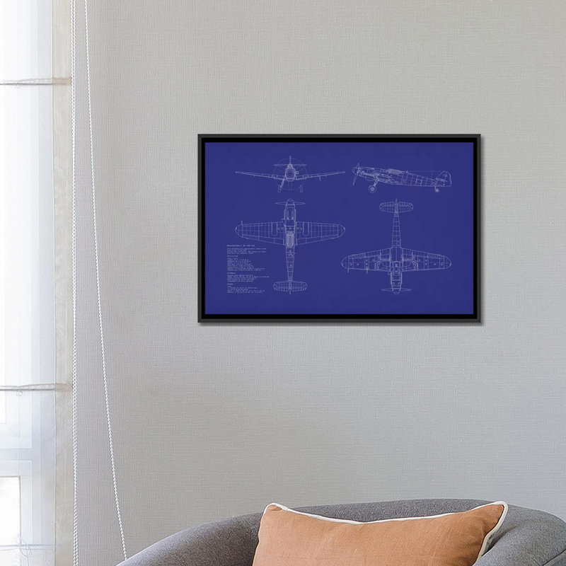 « messerschmitt bf 109 g-10 », impression sur toile tendue, H 18 po x l 26 po x P 1,5 po, Toile avec cadre noir, Pas de tapis