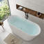 Baignoire de trempage autoportante en acrylique blanche avec drain central chromé 59 po. Casainc-109080070