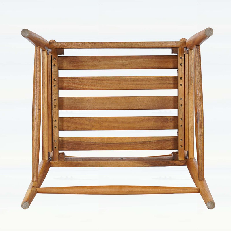 Chaise de salle à manger d'extérieur en bois d'acacia, ensemble de 2, combinant charme rustique et beauté naturelle pour une assise extérieure confortable