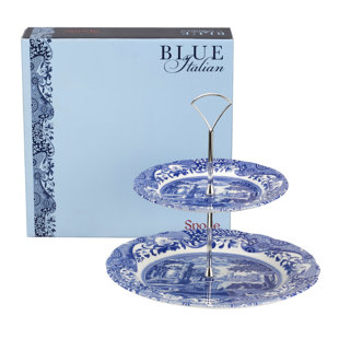 Classic Blue Italian - 2 Tier Cake Stand