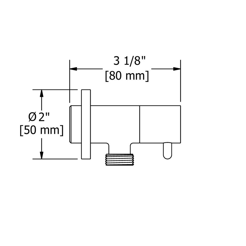 Riobel Handshower Outlet With Integrated Volume Control, Brushed Nickel