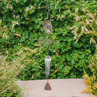 21" Long Owl Metal Silhouette Wind Chime