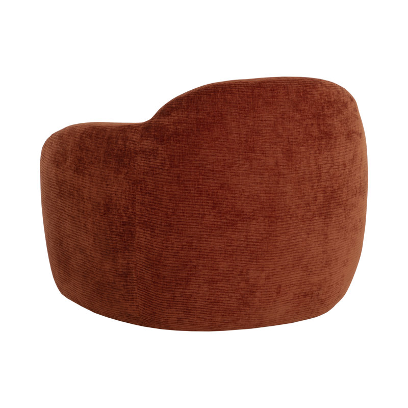 Swivel Lounge Chair, Brown Polyester