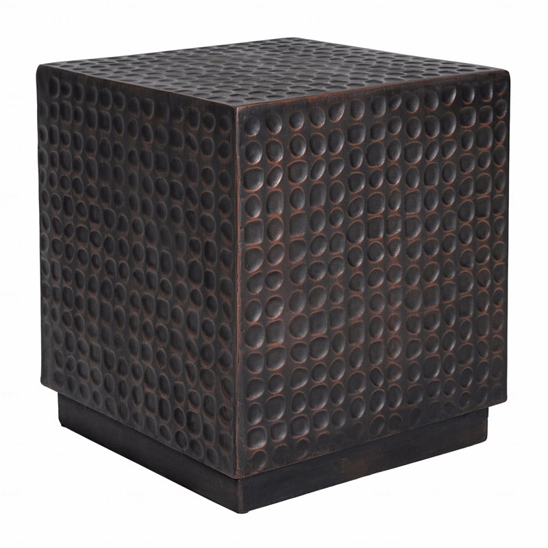 Table d'appoint d'extérieur pour terrasse, table d'appoint, cube, Mgo, table basse cannelée pour l'extérieur, jardin, cour, piscine, table d'appoint, cuivre antique