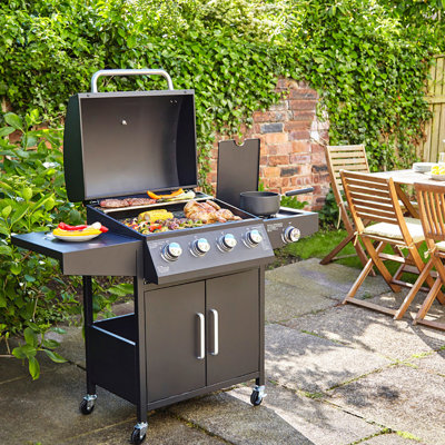 NeoDirect 5 - Burner Free Standing Natural Gas 80 BTU Grill with Side Burner and Cabinet