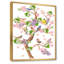 Arbre avec des oiseaux colorés sur des branches en fleurs - Impression sur toile-59761609-59761608