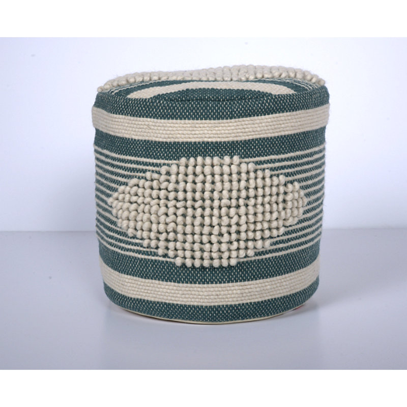 Pouf cylindrique en tissu Diamond, Sarcelle