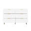 Modern Fluted 6-Drawer Standard Accent Cabinet with Gold Handles Storage Sideboard-1526093576