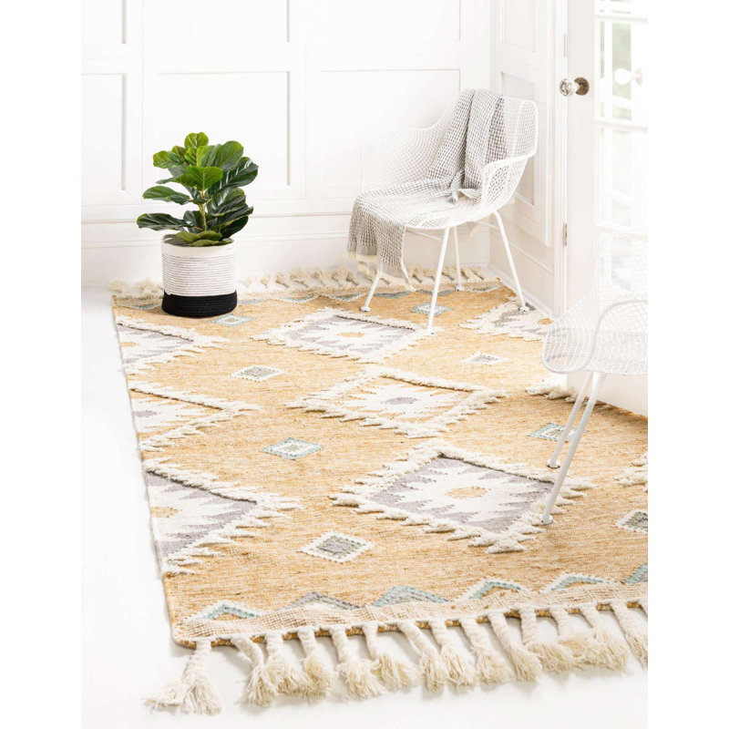 Tapis de couleur sud-ouest / auberge Alenah couleur écorce, Rectangle 9 pi x 12 pi