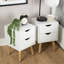 Clarinda Pair of 2 Drawer Scandi Bedside Table Units-1537970494