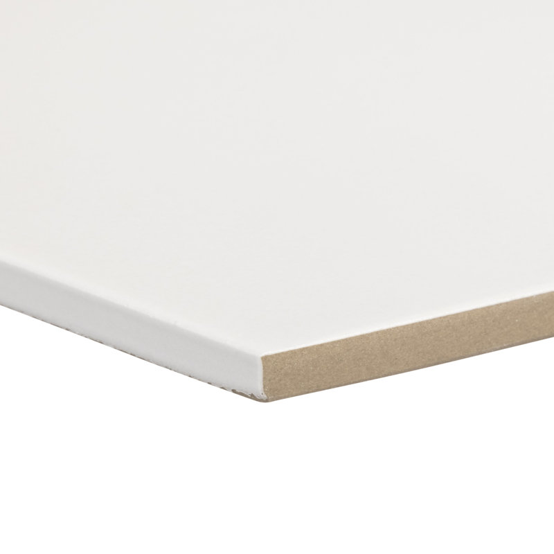 9'' W x 7.8'' L Porcelain Singular Tile, White