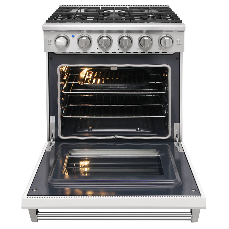 KOSTCH 30" 4.55 Cubic Feet Liquid Propane Free Standing Range, White