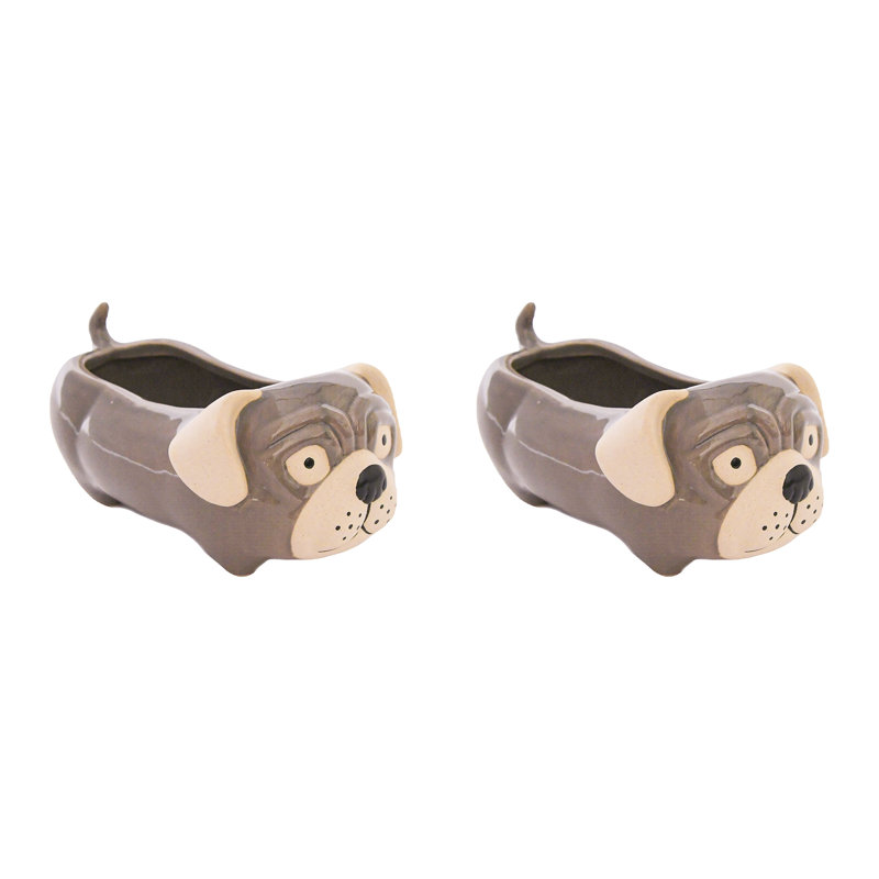 Ceramic Planter Dog - Set Of 2