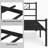 Minimalist Metal Slatted Bed Platform with Arrow Design Headboard-1221307251-1221195389