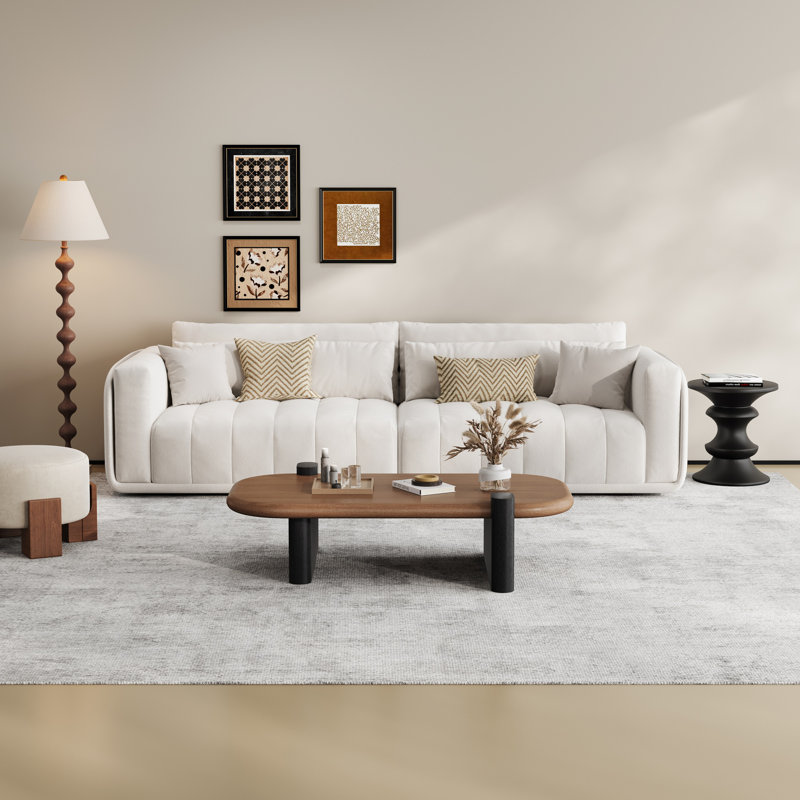 Table d'appoint moderne avec plateau en bois et pieds noirs, table de bout minimaliste pour le salon, petite table d'appoint peu encombrante, installation facile pré-assemblée