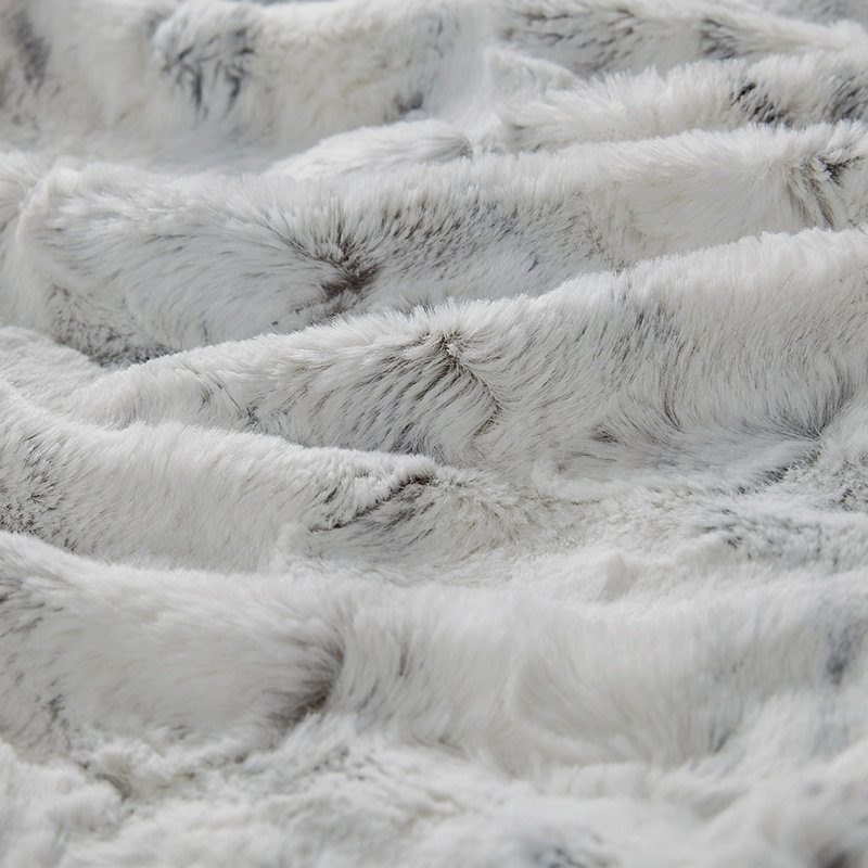 Oversized Faux Fur Throw, 69.99" L x 59.99" W, Light Gray