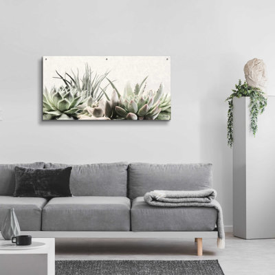 «Soft Succulents II» par Lori Deiter, art mural en verre acrylique