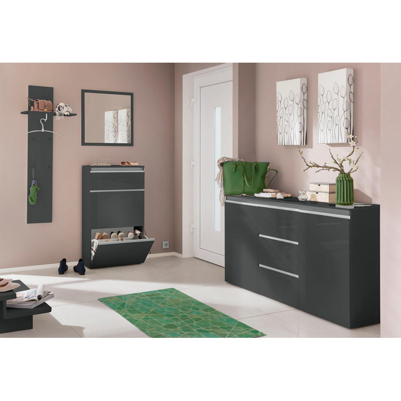 Giammaria Flat Mirror, Anthracite Glossy