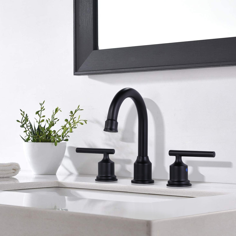 2-handle Bathroom Faucet with Drain Assembly, ‎Matte Black