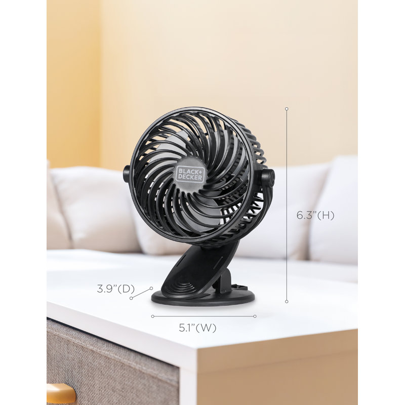 Black Adjustable 3-Speed Clip and Standing Fan Set