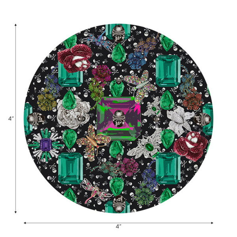 Sous-verres ronds en cuir vegan noir