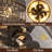 Caged Ceiling Fans with Lights,Vintage Victorian Rustic Crystal Fandelier,Low Profile Flush Mount,Small Enclosed Bladeless Ceiling Fan with Light for Bedroom,Kitchen,Living Room,Dining Room-66860143