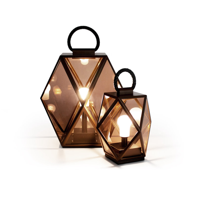 Muse Battery Outdoor Lantern Table Lamp, 15.7"H x 15.7"W x 15.7" D