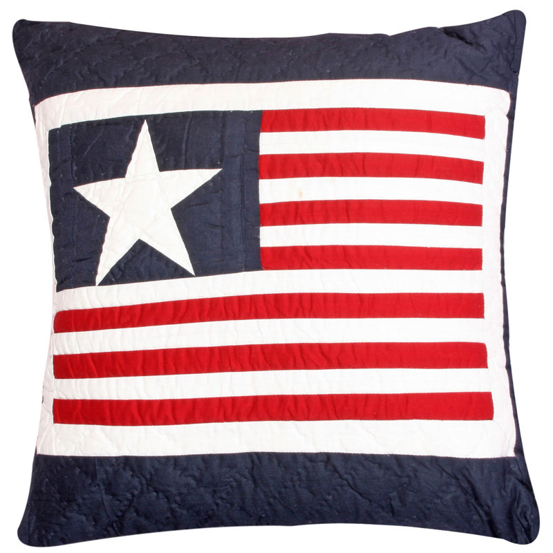Mattingly Square Cushion, Red/Navy/Off White