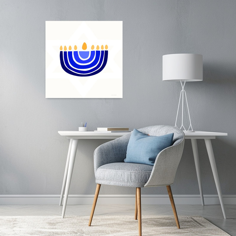 Art contemporain abstrait Rainbow Menorah, H 24 po x l 24 po