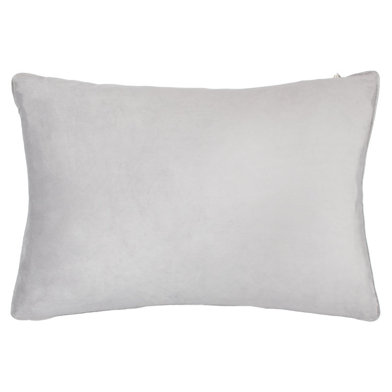 Tresse Abstract Rectangular Throw Cushion With Filling, Grey