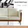 Stringfield 57"W Modern Faux Leather-trimmed Fabric Loveseat