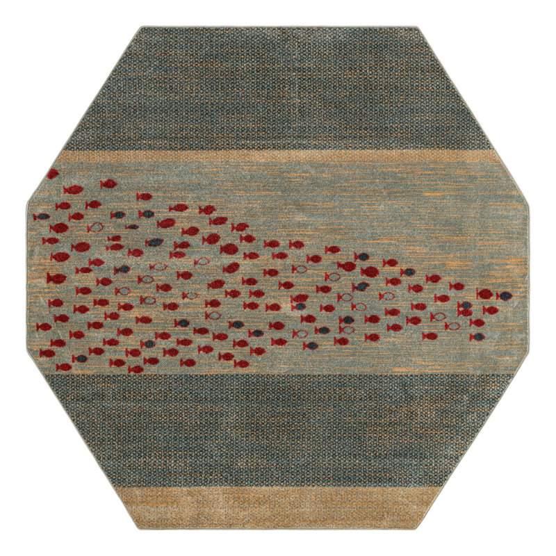 Abrigail Striped Indoor Rug, Octagon 7' x 7'