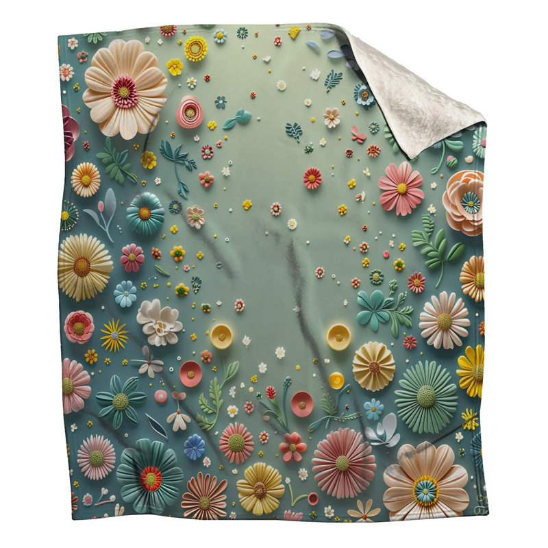 Jeté Floral, 50in W x 60in H