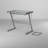 Sarisha Glass Desk with Keyboard Tray-2104835710
