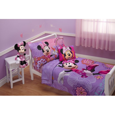 NoJo Minnie's Fluttery Friends 4 Piece Toddler Bedding Set