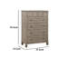 Commode haute Cely, 6 tiroirs, bois de chêne gris, boutons en nickel