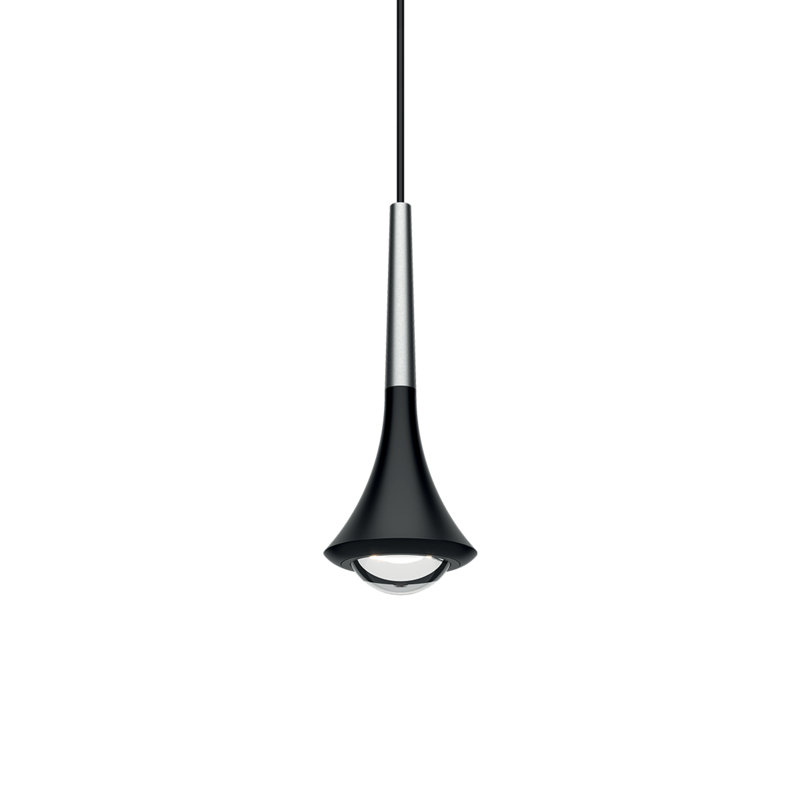 Lodes Rain Suspension Lamp Black Cable Line-V - Chrome w White Canopy