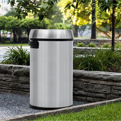 17 gallons / 65 L poubelle ouverte en acier inoxydable sans doublure pour hôtel de restaurant commercial