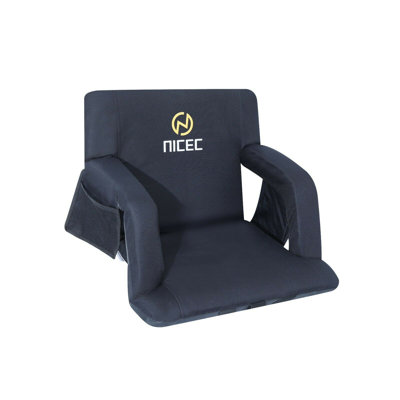 Reclining Folding Stadium Seat with Cushion -  MUKE, WG-STADMSEAT-10BLK01