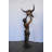 Indian Man Holds A Buffalo Skull Bronze Statue -  Size: 29"L X 23"W X 72"H.