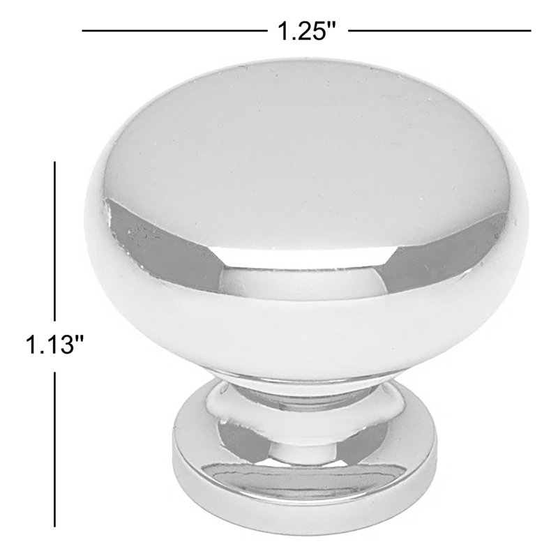 Mushroom Knob, Polished Nickel