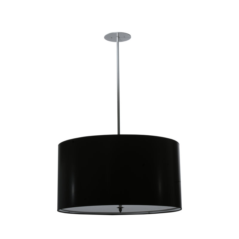 Luminaire suspendu tambour simple 4 lumières Kaeman, Nickel brossé