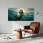 Tableau sur toile représentant Jésus-Christ émergeant des vagues turquoise de l'océan-1242893276