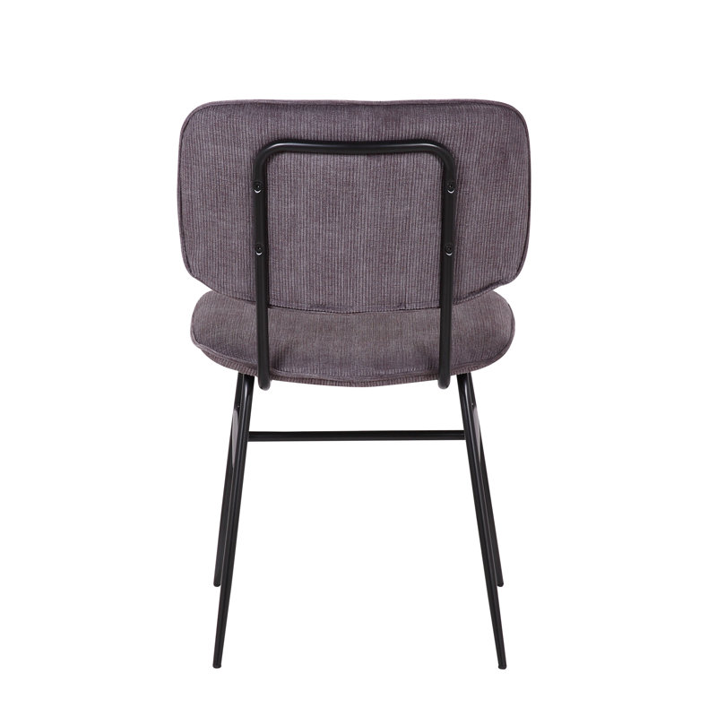 Chaise d'appoint rembourrée en velours Aquasco, Gris foncé