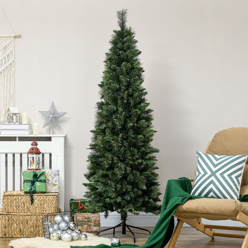 Arbre de Noël artificiel régulier (double) avec aiguilles vertes, 6'